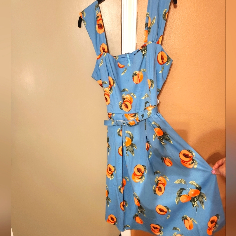 Peach Print Dress by Collectif